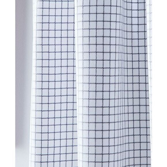 Tommy Hilfiger 2 Mini Check Classic Curtain Panel Pair Dark Grey Gray 84 inches - Picture 3 of 8